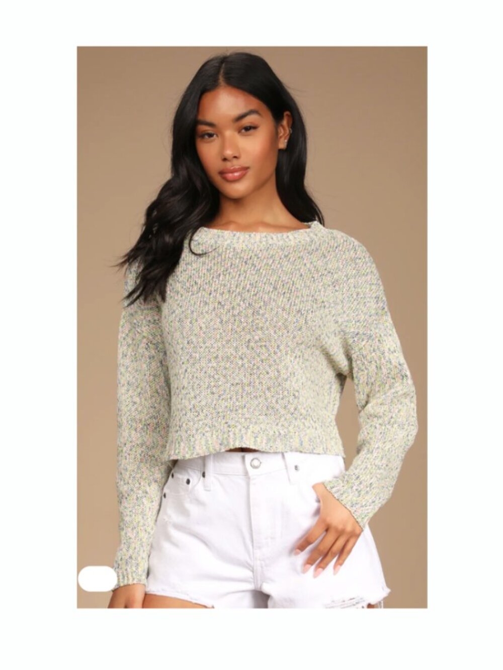 Lulus Throughout the Seasons Green Multi Knit Pullover Sweater